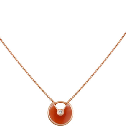 [Clover Jewelery]AMULETTE GOLD CARNELIAN ONYX NECKLACE