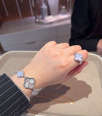 [クローバージュエリー]クローバーリバーシブルパープルカルセドニーリング