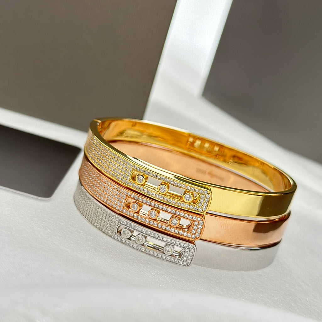 [Clover Jewelry]Move Noa Rose Gold Pavé Diamond Bangle Bracelet