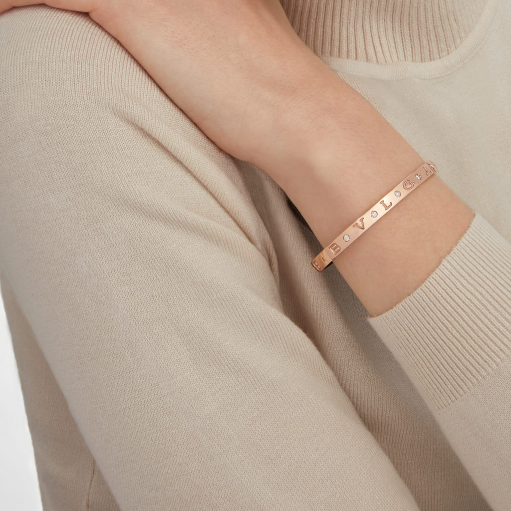 [Clover Jewelry]ZERO 1 PINK GOLD 12 DIAMONDS BRACELET