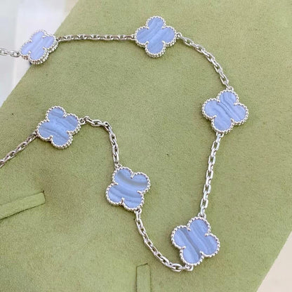 [Clover Jewelery]CLOVER 10 MOTIFS PURPLE CHALCEDONY NECKLACE