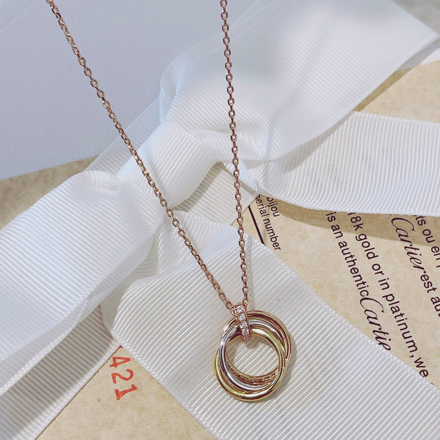 [Clover Jewelry]TRINITY HALSKETTE GOLD DIAMANTEN