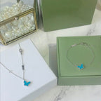 [Clover Jewelry]BUTTERFLY TURQUOISE BUTTERFLY BRACELET SILVER