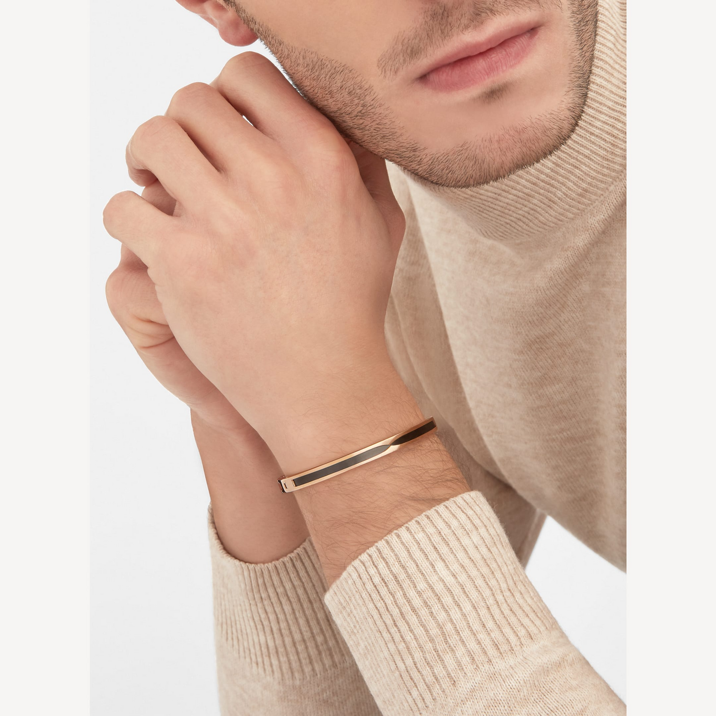 [Clover Jewellery]ZERO 1 ROSA GOLD MIT SCHWARZEM KERAMIKARMBAND