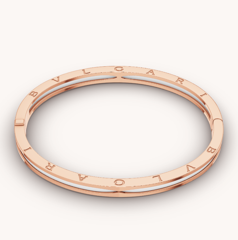 [Clover Jewellery]ZERO 1 ROSA GOLD MIT WEISSER KERAMIKARMBAND