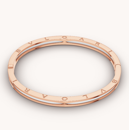 [Clover Jewellery]ZERO 1 ROSA GOLD MIT WEISSER KERAMIKARMBAND