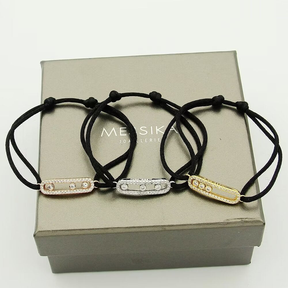 [Clover Jewelry]Messika Care(s) pink cord pavé bracelet