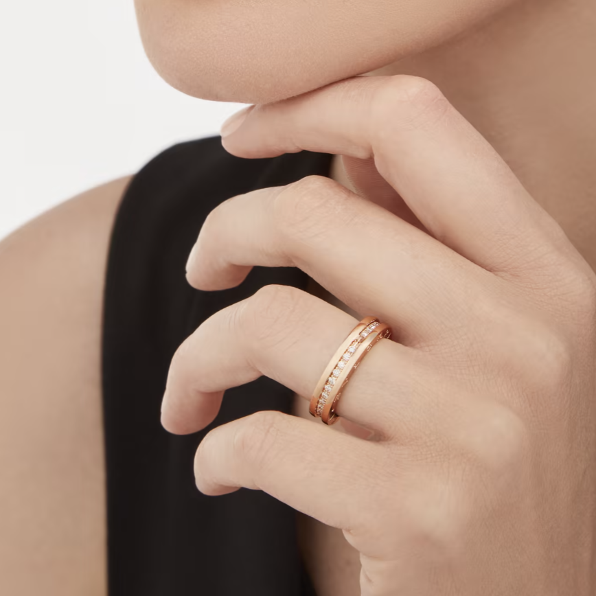 [Clover Jewelry]ZERO 1 ONE-BAND PAVED DIAMONDS ON THE SPIRAL RING