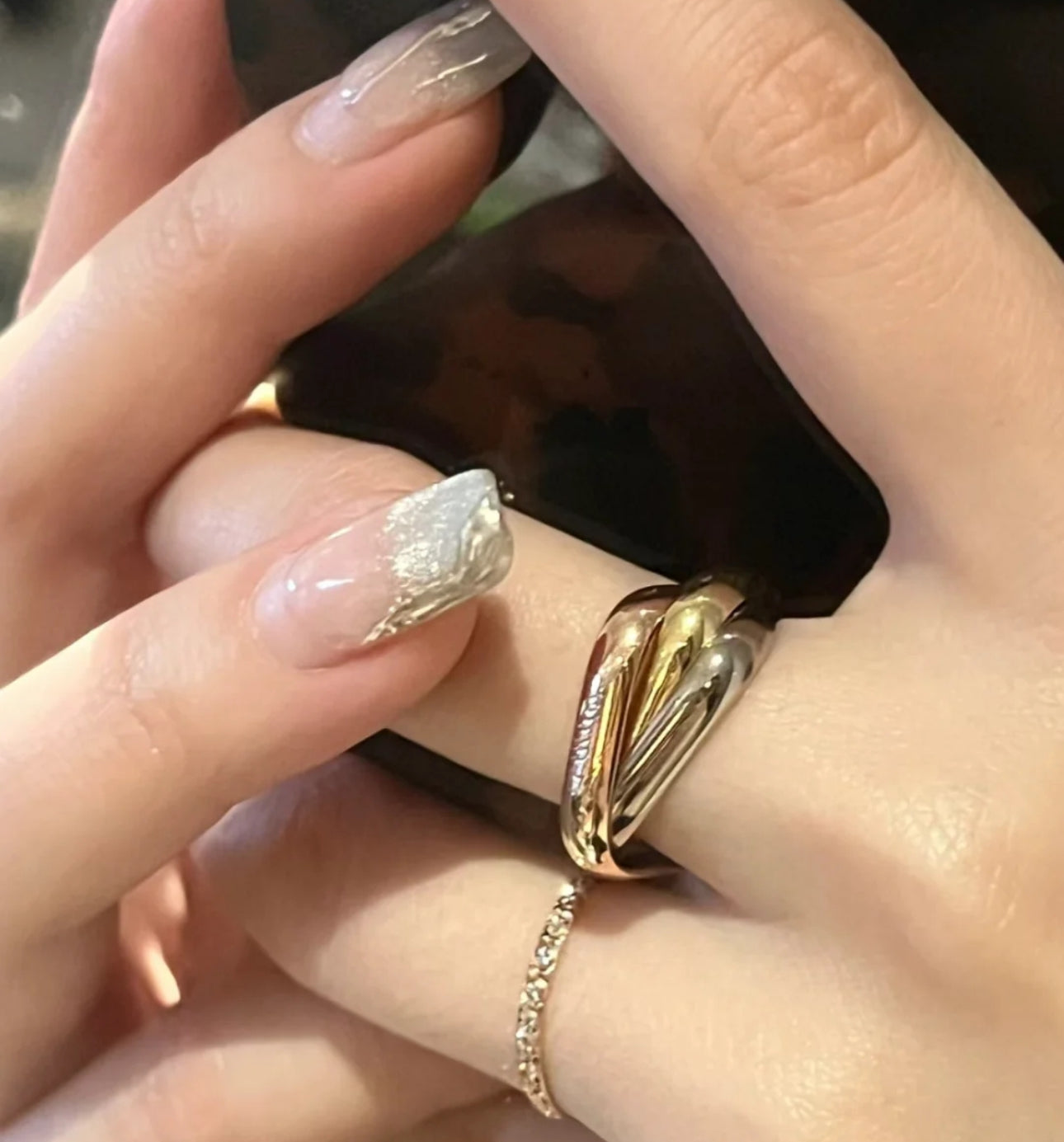 [Clover Jewelry]TRINITY RING GOLD PINK GOLD SILVER