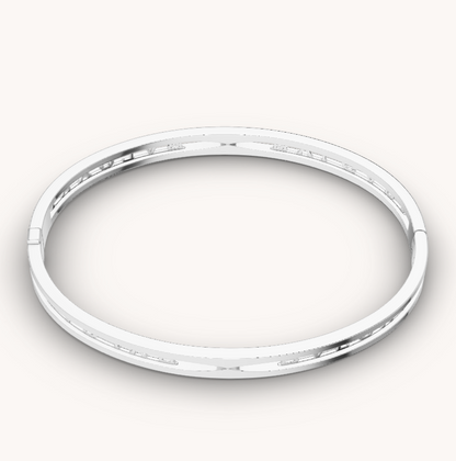 [Clover Jewelery]ZERO 1 SPIRAL LOGO SILVER BRACELET
