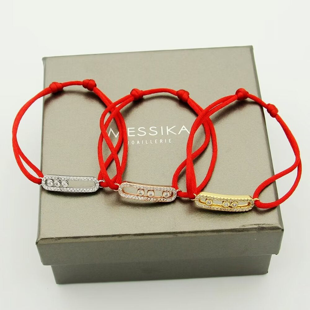 [Clover Jewelry]Messika Care(s) pink cord pavé bracelet