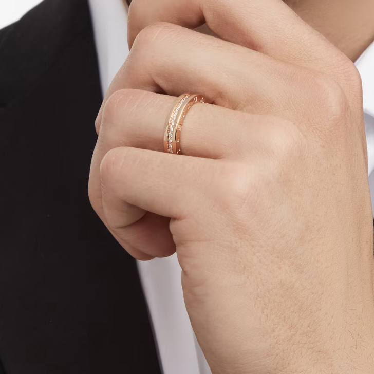 [Clover Jewelery]ZERO 1 ONE-BAND PAVED DIAMONDS ON THE SPIRAL RING