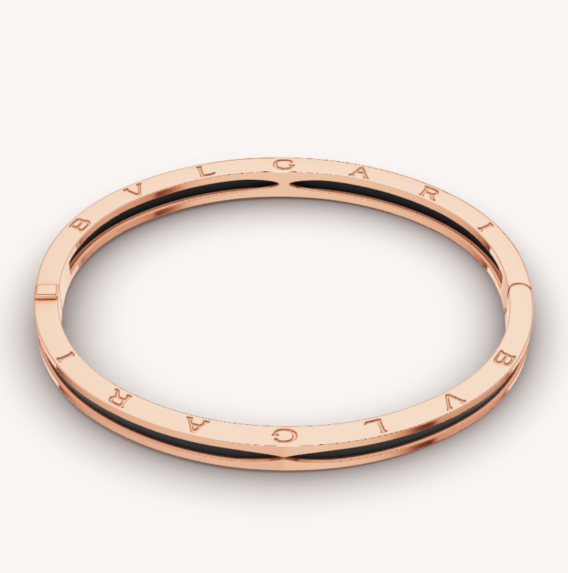 [Clover Jewellery]ZERO 1 ROSA GOLD MIT SCHWARZEM KERAMIKARMBAND