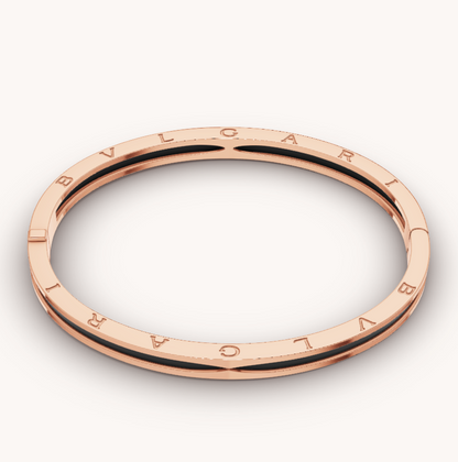 [Clover Jewellery]ZERO 1 ROSA GOLD MIT SCHWARZEM KERAMIKARMBAND