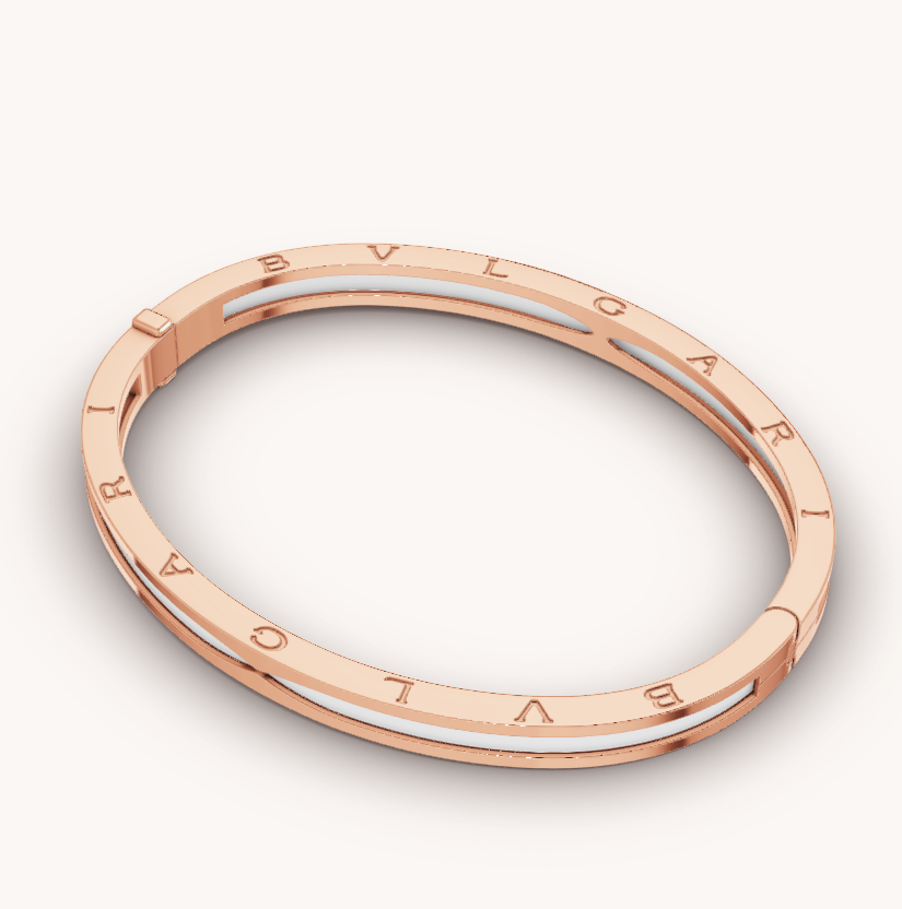 [Clover Jewellery]ZERO 1 ROSA GOLD MIT WEISSER KERAMIKARMBAND