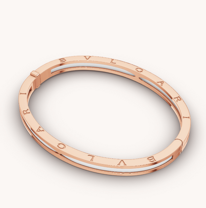 [Clover Jewellery]ZERO 1 ROSA GOLD MIT WEISSER KERAMIKARMBAND