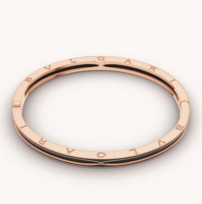[Clover Jewellery]ZERO 1 ROSA GOLD MIT MATTSCHWARZEM KERAMIKARMBAND
