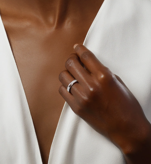 [Clover Jewelery]ALLIANCE LIENS VIDENCE PAVED DIAMOND 4MM RING