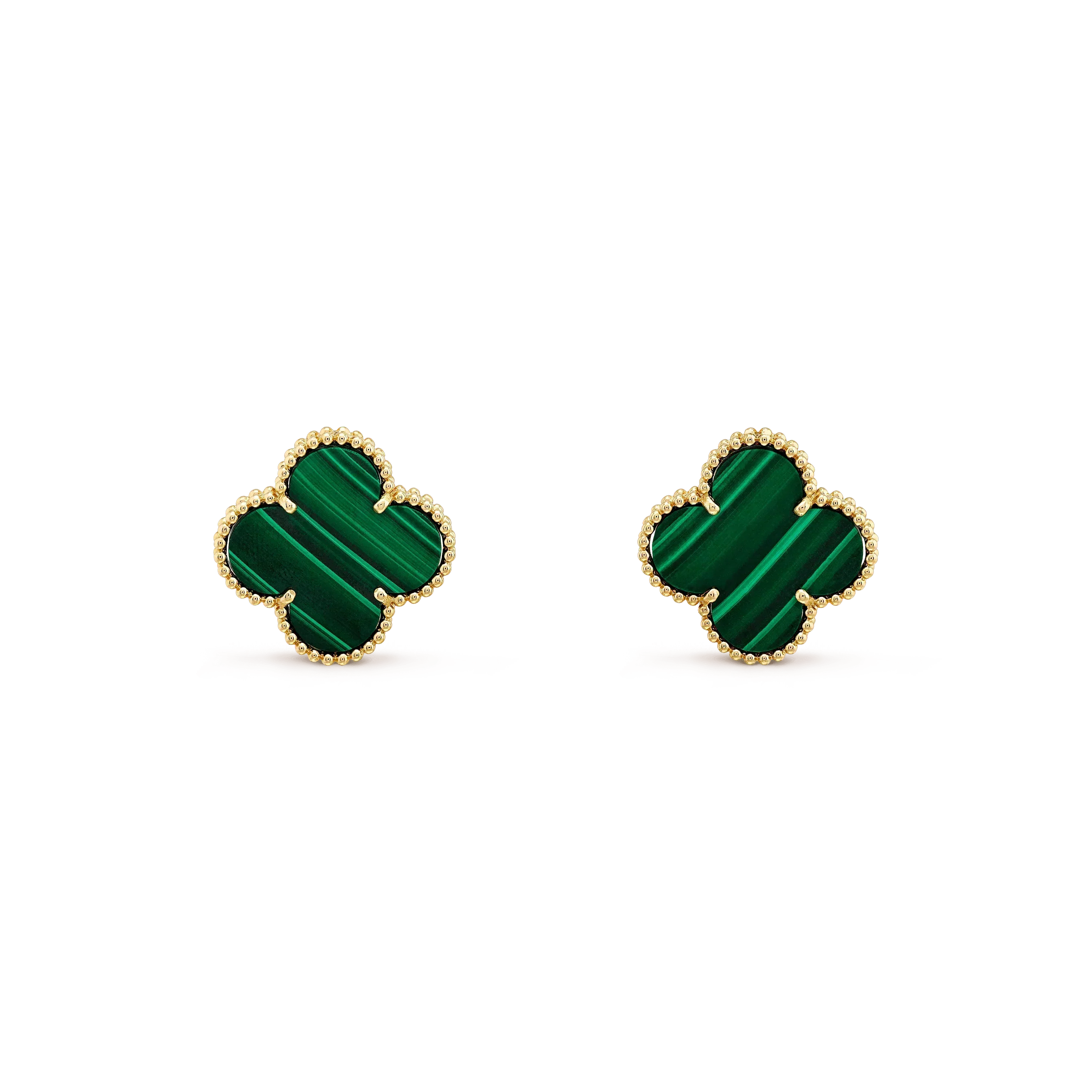 [Clover Jewelry]KLEINE KLEEBLATT-OHRRINGE 9,5MM MALACHIT