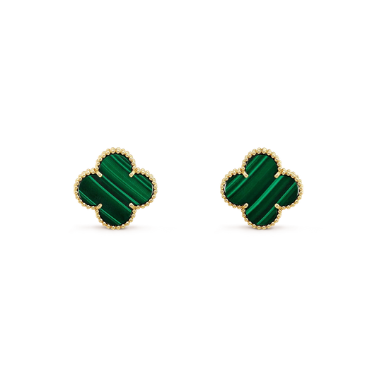 [Clover Jewelery]CLOVER MINI 9.5MM MALACHITE  EARRINGS
