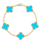 [Clover Jewelry]CLOVER 5 MOTIFS TÜRKIS-ARMBAND