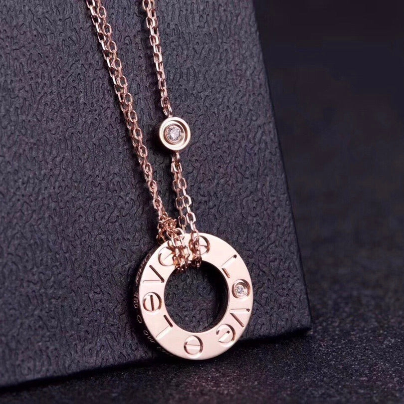 [Clover Jewelery]LOVE NECKLACE 16MM 2 DIAMONDS