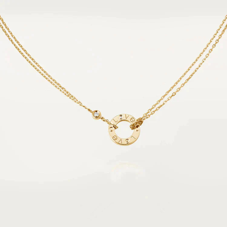 [Clover Jewelery]LOVE NECKLACE 16MM 2 DIAMONDS