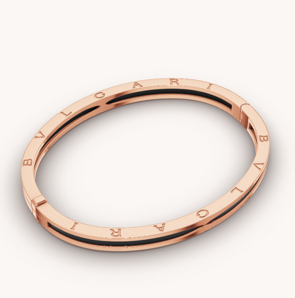[Clover Jewellery]ZERO 1 ROSA GOLD MIT SCHWARZEM KERAMIKARMBAND