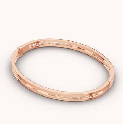 [Clover Jewelery]ZERO 1 SPIRAL LOGO PINK GOLD BRACELET