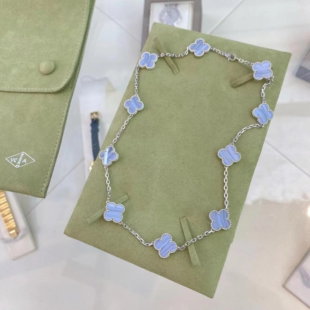 [Clover Jewelry]CLOVER 10 MOTIFS PURPLE CHALCEDONY NECKLACE
