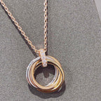 [Clover Jewelry]TRINITY HALSKETTE GOLD DIAMANTEN
