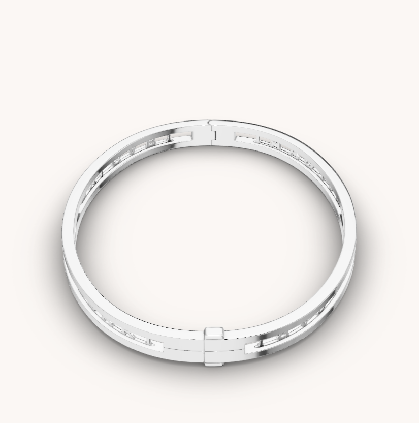 [Clover Jewelery]ZERO 1 SPIRAL LOGO SILVER BRACELET