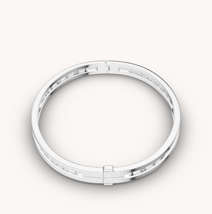 [Clover Jewelery]ZERO 1 SPIRAL LOGO SILVER BRACELET