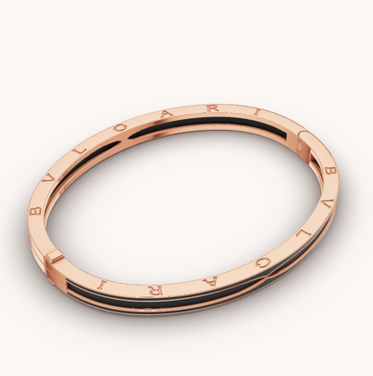 [Clover Jewellery]ZERO 1 ROSA GOLD MIT MATTSCHWARZEM KERAMIKARMBAND