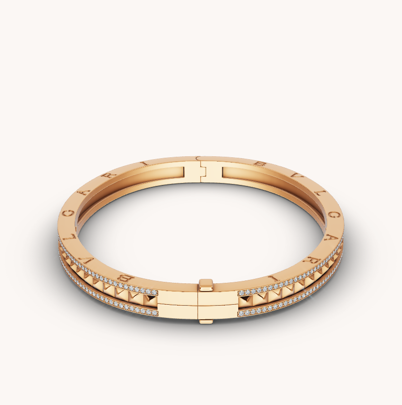 [Clover Jewellery]ZERO 1 SPIRAL UND PAVED DIAMOND GOLD ARMBAND