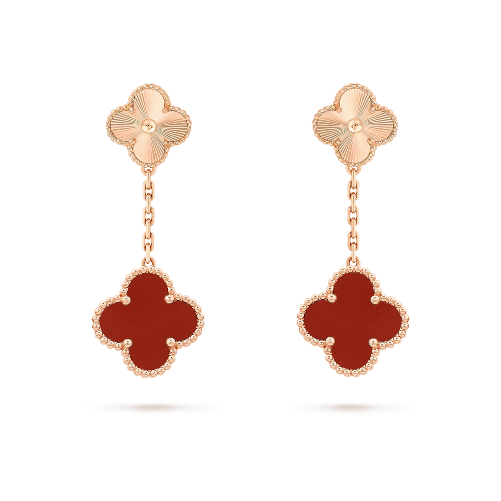 [Clover Schmuck]CLOVER 2 MOTIV LASER CARNELIAN OHRRINGE