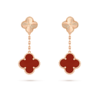 [Clover Schmuck]CLOVER 2 MOTIV LASER CARNELIAN OHRRINGE
