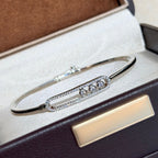 [Clover Jewelry]Move Pavé Diamond Bangle Bracelet M