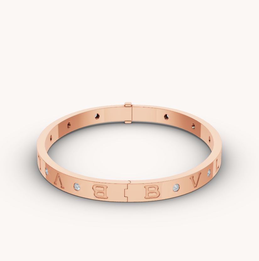 [Clover Jewellery] ZERO 1 ROSÉGOLD 12 DIAMANTEN ARMBAND