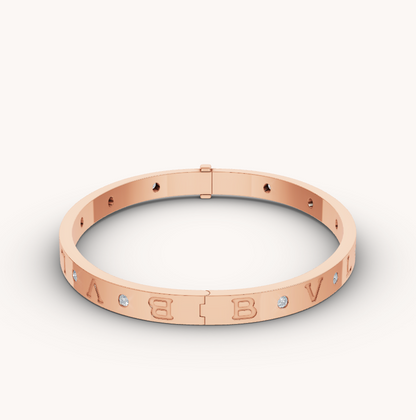 [Clover Jewellery] ZERO 1 ROSÉGOLD 12 DIAMANTEN ARMBAND