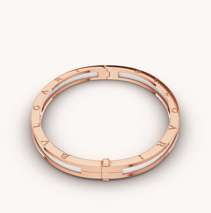 [Clover Jewellery]ZERO 1 ROSA GOLD MIT WEISSER KERAMIKARMBAND