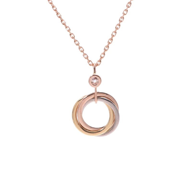 [Clover Jewelery]TRINITY SILVER GOLD PINK GOLD NECKLACE