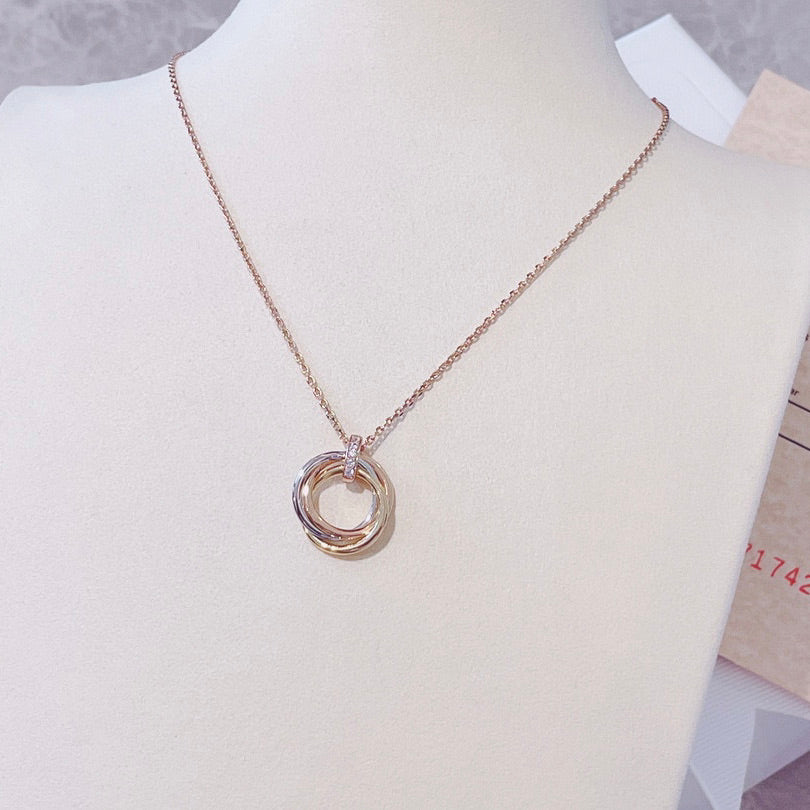 [Clover Jewelry]TRINITY HALSKETTE GOLD DIAMANTEN