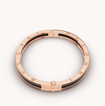 [Clover Jewellery]ZERO 1 ROSA GOLD MIT MATTSCHWARZEM KERAMIKARMBAND