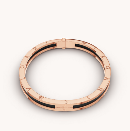 [Clover Jewellery]ZERO 1 ROSA GOLD MIT SCHWARZEM KERAMIKARMBAND