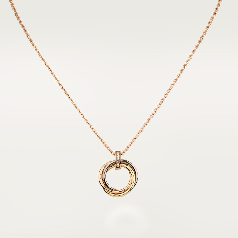 [Clover Jewelery]TRINITY NECKLACE GOLD  DIAMONDS