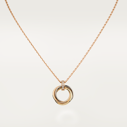 [Clover Jewelery]TRINITY NECKLACE GOLD  DIAMONDS