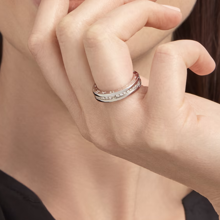 [Clover Jewelry]ZERO 1 ONE-BAND PAVED DIAMONDS ON THE SPIRAL RING