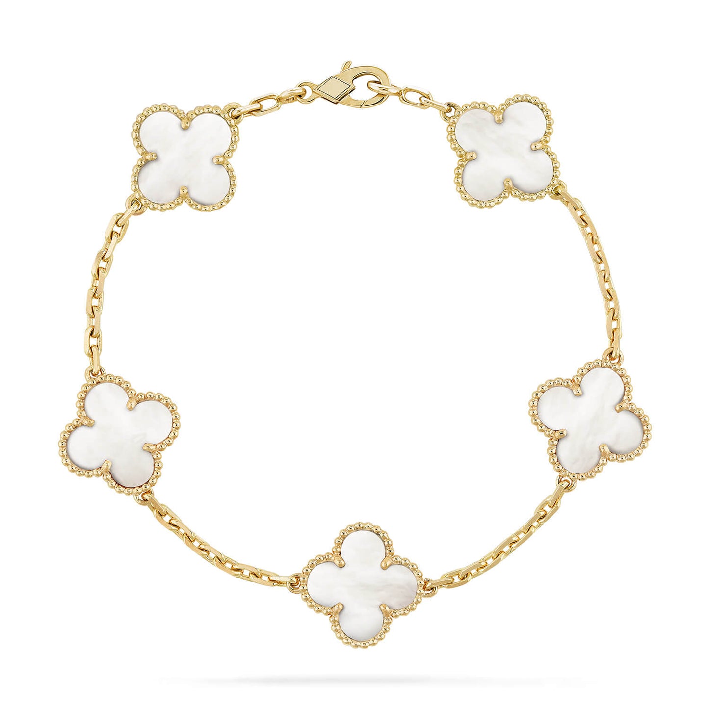 [Clover Jewelery]CLOVER  5 MOTIF WHITE MOP BRACELET