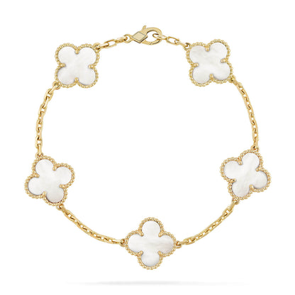 [Clover Jewelery]CLOVER  5 MOTIF WHITE MOP BRACELET